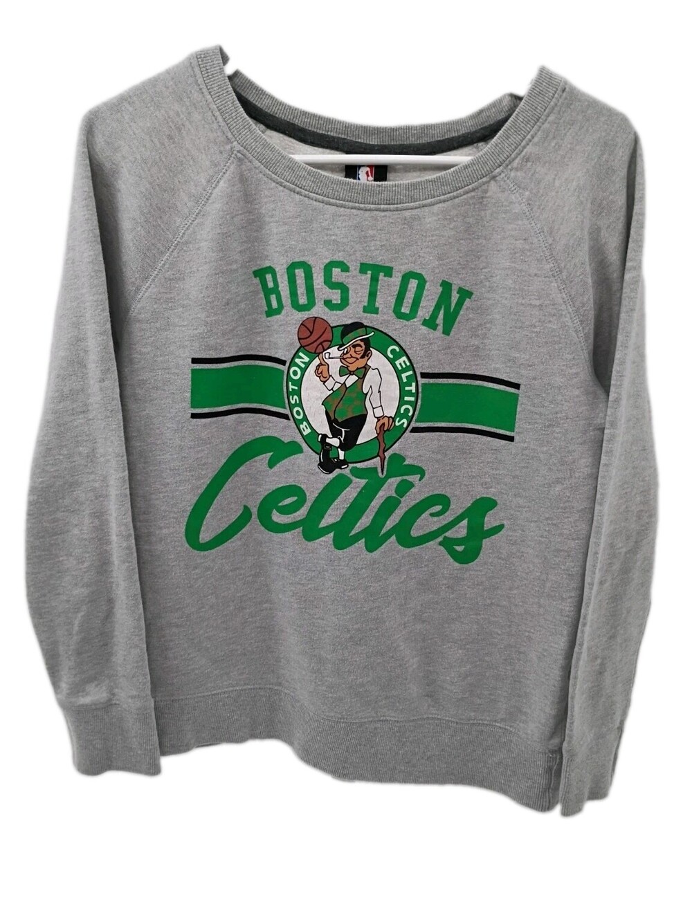 Boston Celtics Sweatshirt Women's Small Gray Logo Nba Sports Casual Pullover